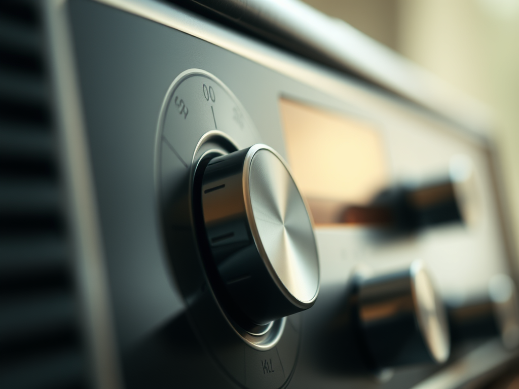 AI-generated image of a radio dial—symbolizing the need to tune our hearts to God's frequency to hear His still, small voice.