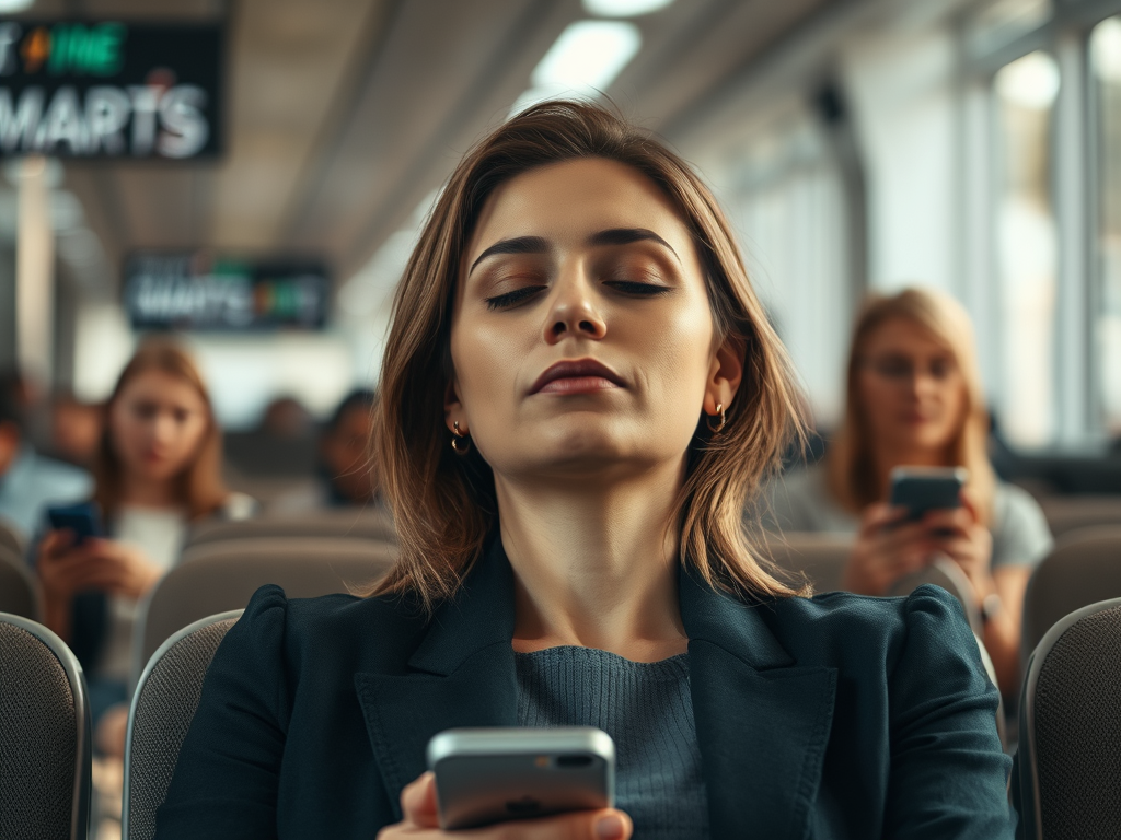 AI-generated image portraying digital distraction—surrounded by screens, yet longing for stillness to hear God’s gentle whisper.